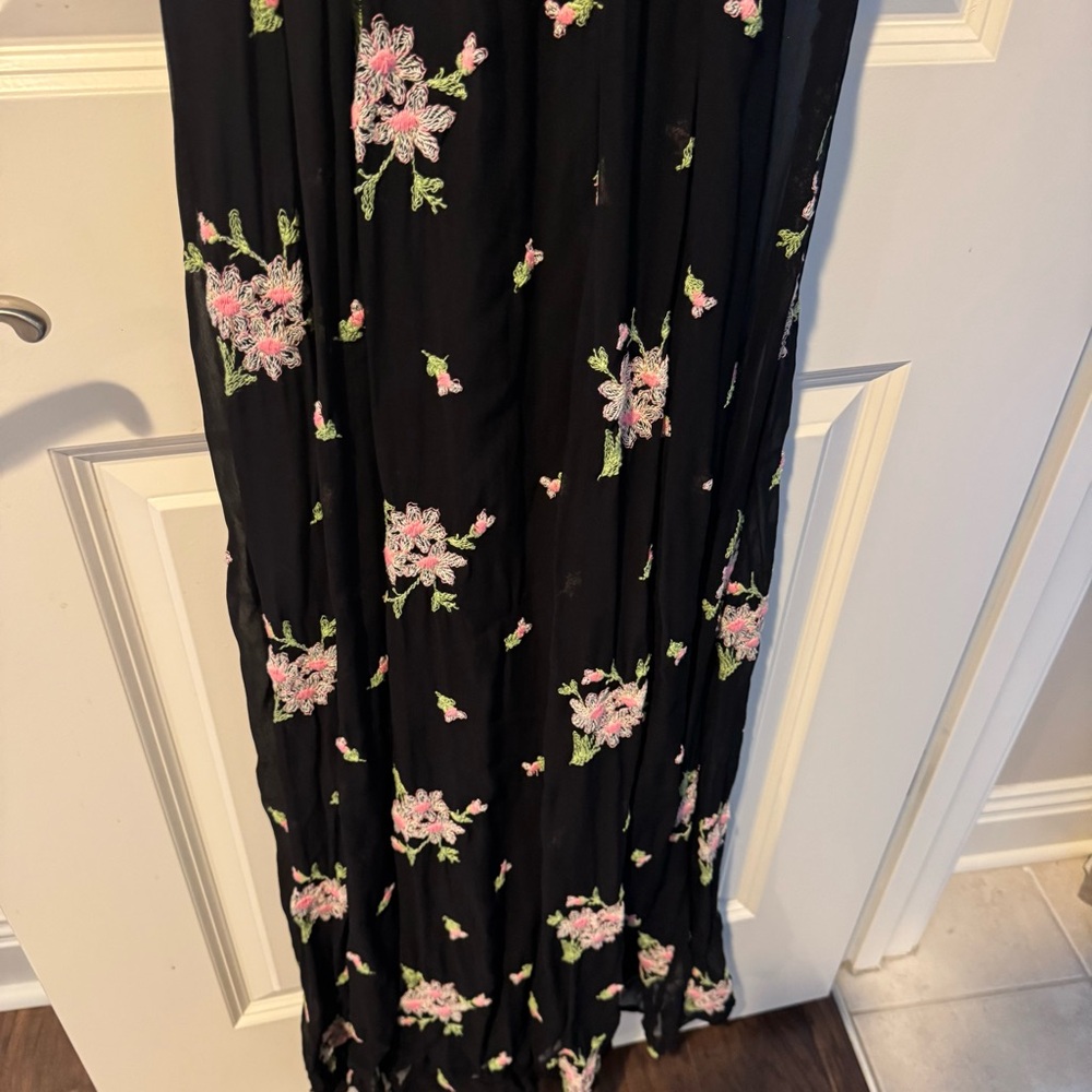 Ghost Marova Sheer Floral Embroidered Black Maxi Dress - Picture 6 of 9